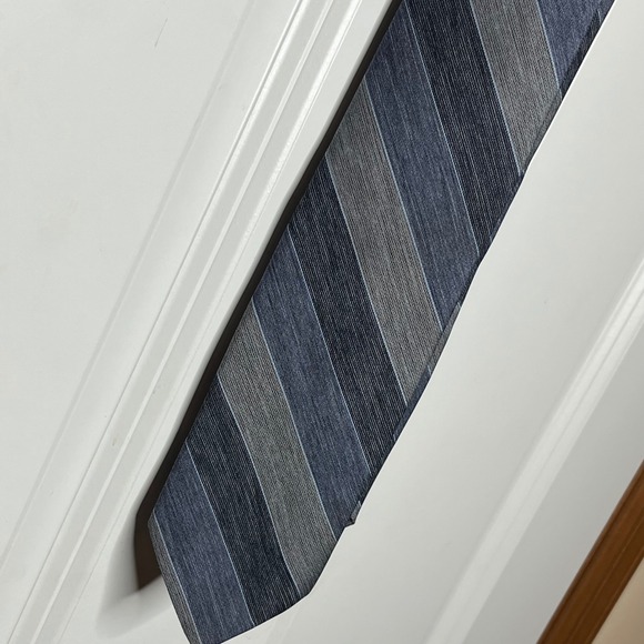 Givenchy VINTAGE Gentlemen Paris Striped Imported Necktie Blue Gray Men Classic - Picture 2 of 8